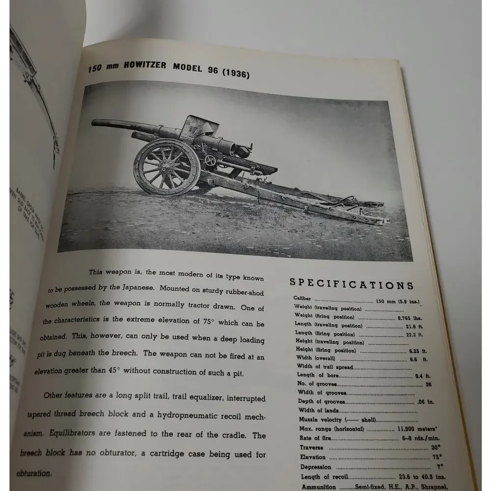 Second World War Japanese Combat Weapons W.H. Tantum 1968 Illustrated